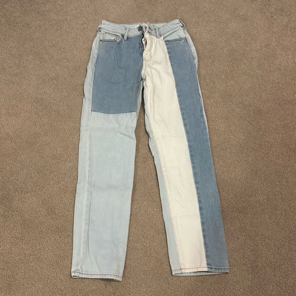 Pacsun jeans hopper patchwork mom jeans size 25